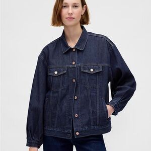 Lands' End Canvas Vintage Dark Blue Jean Jacket